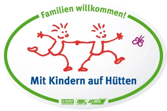 Logo Mit Kindern auf Hütten | © Deutscher Alpenverein Logo Mit Kindern auf Hütten | © Deutscher Alpenverein