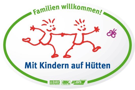 Logo Mit Kindern auf Hütten | © Deutscher Alpenverein
