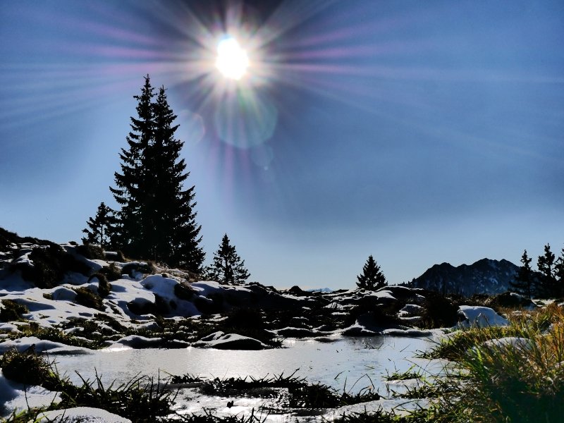 Winterbild mit Eis im Brünnsteingebiet | © Yvonne Tremml